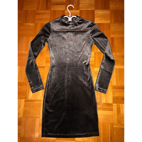 Gray Velvet Dress - Picture 1 of 2